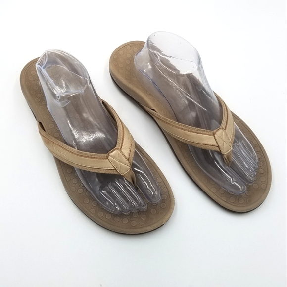 Vionic Gold Sandal Flip Flop 10 Women - Picture 1 of 9